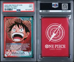 Monkey D. Luffy Carrying on His Will OP13-001 Alt Art Foil EN PSA 9 - Image 3