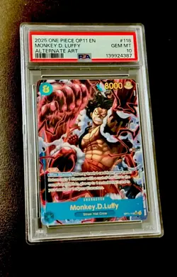 2025 ONE PIECE A FIST OF DIVINE SPEED ALTERNATE ART MONKEY D. LUFFY PSA 10 ENG. - Image 1