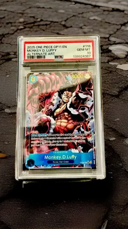 2025 ONE PIECE A FIST OF DIVINE SPEED ALTERNATE ART MONKEY D. LUFFY PSA 10 ENG. - Image 3