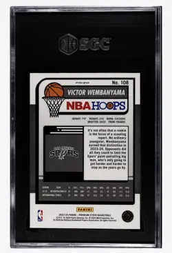 2023-24 Panini Nba Hoops Premium Stock - Victor Wembanyama #108 Ice SGC 9.5 - Image 2