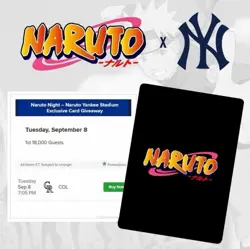 2026 NY Yankees NARUTO Night Exclusive Card PRESALE (ships 09/09) - Image 1