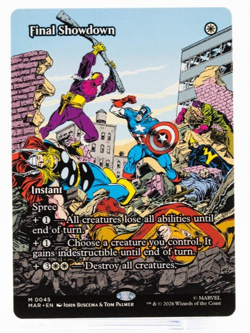 Final Showdown Borderless MTG Marvel Super Heroes M0045 Mythic NM - Image 1