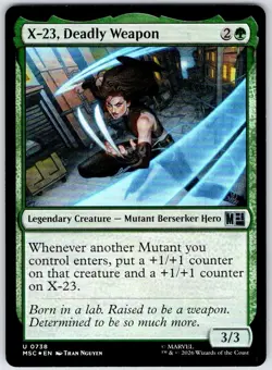 X-23, Deadly Weapon 738 Commander: Marvel Super Heroes MTG Foil NM - Image 1
