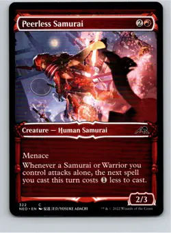 Magic the Gathering Peerless Samurai (Showcase) Kamigawa: Neon Dynasty MTG - Image 1