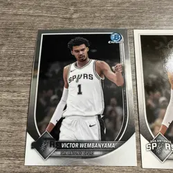 2025-26 Bowman Victor Wembanyama Chrome and Paper Base Card Lot x 2 Spurs - Image 2