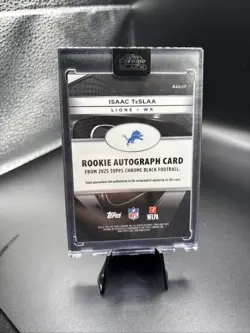 2025 TOPPS CHROME BLACK ISAAC TESLA ENCASED ROOKIE ON CARD AUTO LIONS🔥🔥🔥 - Image 2