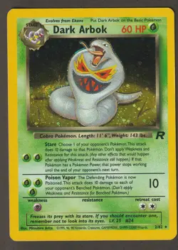 Dark Arbok Team Rocket 2/82 Holo Rare WotC 2000 Card Pokemon TCG LP - Image 1