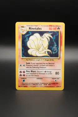 Ninetales 12/102 Holo Holo Rare Base Set Unlimited Pokemon Holo MP - Image 1