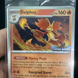 2026 Pokemon Delphox 013/086 Chaos Rising Stamped Promo SEALED Holo Mint - Image 2