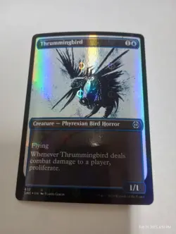 Thrummingbird (Showcase) (Step-and-Compleat Foil) Phyrexia: All Will Be One Foil - Image 1