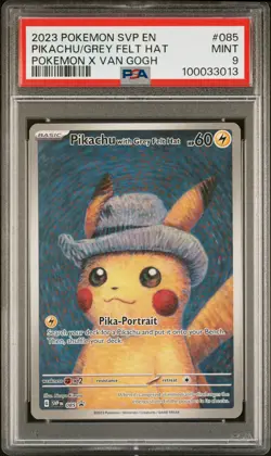 Pikachu With Grey Felt Hat 085 Pokemon X Van Gogh Pokemon PSA 9 - Image 1