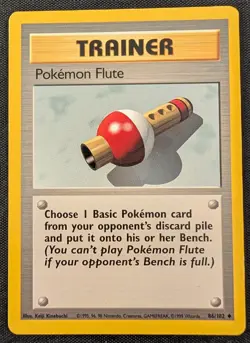 Pokemon Flute - 86/102 Unlimited Base Set - LP - Pokemon TCG WOTC Vintage - Image 3