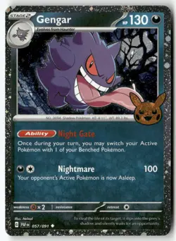 Gengar (Cosmos Holo) 057/091 Holo Rare Trick or Trade BOOster 2024 Pokemon NM - Image 1