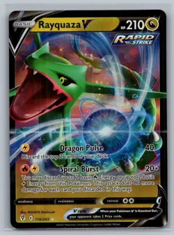 Rayquaza V 110/203 Holo V Rare Evolving Skies Pokemon Near Mint - Image 1