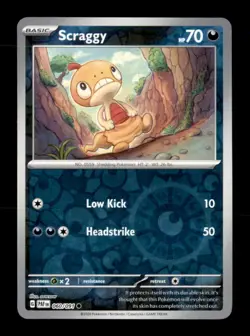 Scraggy 060/091 Common Paldean Fates Pokemon Reverse Holo Near Mint - Image 1