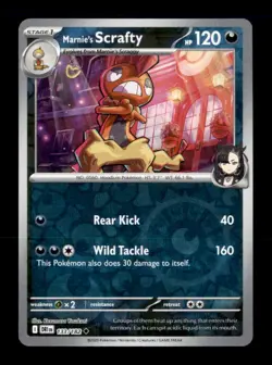 Marnie's Scrafty 133/182 Uncommon Destined Rivals Pokemon Reverse Holo Near Mint - Image 1