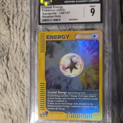 CGC Graded Pokemon Lot: Crystal Energy Aquapolis & Hitmonchan Reverse Holo - Image 3