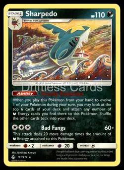 Sharpedo 111/214 Rare Unbroken Bonds Pokemon NM/M - Image 1
