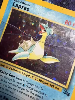 DAMAGED! FAINTED! Pokemon TCG Fossil Lapras 1st Edition Holo 10/62 1999 WoTC - Image 5