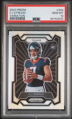 2023 Panini Prizm CJ Stroud Rookie RC IMAGE VARIATION #302 Silver GEM MT PSA 10 - Image 1