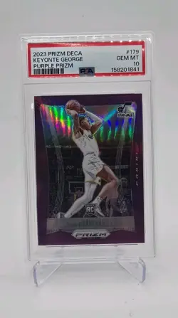 2023-24 Panini Prizm Deca Keyonte George #179 RC Rookie Purple /99 PSA 10 - Image 1