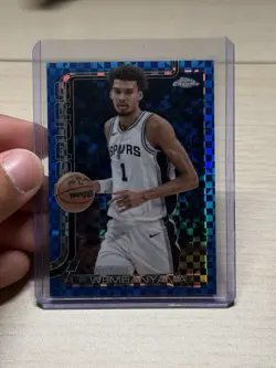 Topps Chrome Blue X-Factor Rookie Victor Wembanyama #221 Spurs 2025-26 - Image 1