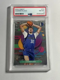 2025-26 Topps Finest #101 COOPER FLAGG Uncommon Rookie PSA 8 - Image 1