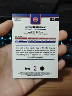 Cade Cunningham 2025-26 Topps Flagship Basketball Black /10 #40 - Image 2