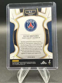 2025-26 Panini Select Ligue 1 Nuno Mendes Red & Green Flash Prizm #2 - Image 2