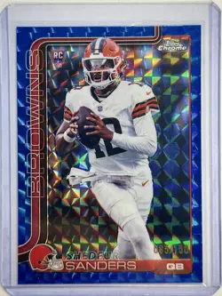 2025 Topps Chrome - Shedeur Sanders #315 Blue Geometric Refractor /150 (RC) SP - Image 1