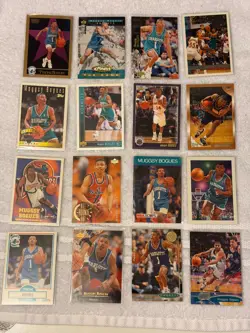 Lot of 16 Muggsy Bogues Basketball Cards, Sleeved, Excellent Condition - Image 1
