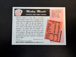 Mickey Mantle 1996 Topps Baseball Card Commemorative New York Yankees # 5 - Image 2