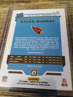 2019 Donruss Optic Kyler Murray Rated Rookie #152 Arizona Cardinals - Image 2