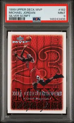 1999 Upper Deck MVP Michael Jordan Silver Script #203 PSA 9 Mint Bulls HOF - Image 1
