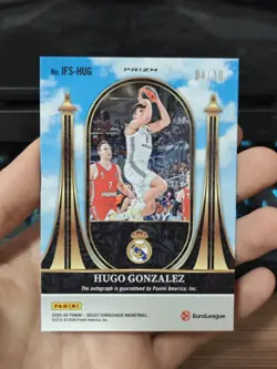 Hugo Gonzalez 2025-26 Select Euroleague Gold In Flight Auto 04/10 Prizm - Image 2