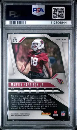 2024 Panini Prizm #375 Marvin Harrison Jr. Green Wave PSA 9 - Image 2