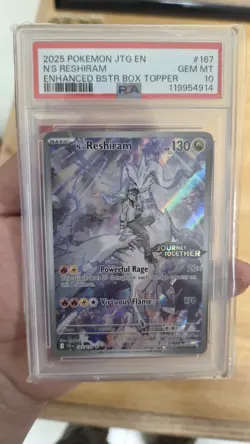 Pokemon TCG N's Reshiram Stamped Illustration Rare Promo Card 167/159 PSA10 - Image 2