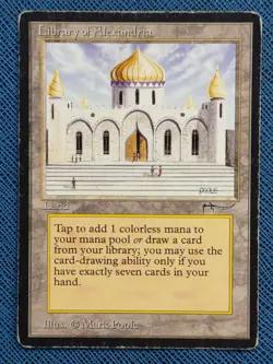 MTG 1x Library of Alexandria HP Arabian Nights Magic the Gathering Reserved List - Image 1