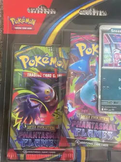 Pokemon TCG Mega Evolution Phantasmal Flames Triple Blister Pack [New & Sealed] - Image 2