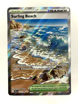 Surfing Beach 114/086 Chaos Rising Ultra Rare Full Art Pokemon TCG Card NM - Image 1