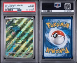 Bulbasaur 166/165 Illustration Rare Pokemon TCG Scarlet & Violet 151 PSA 8 - Image 1