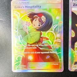 Pokemon TCG Full Art Holo Lot: Erika's Hospitality 174/181, Zinnia 70/70 - Image 1