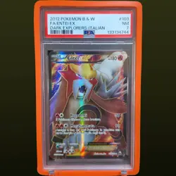 2012 POKEMON DARK EXPLORERS ITALIAN ENTEI EX FULL ART #103 PSA 7 NM - Image 1