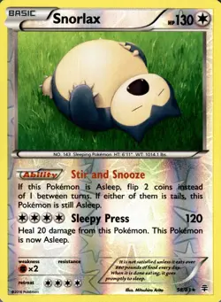 Snorlax 58/83 Rare Generations Pokemon Reverse Holo Near Mint - Image 1