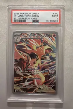 Pokemon TCG Sv10 Destined Rivals Ethan's Typhlosion 190/182 PSA 9 EN - Image 1