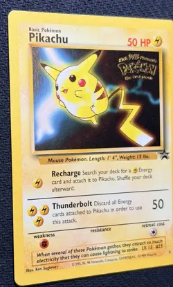 (SW) Pokemon TCG Pikachu #25 Black Star Promo - 1999 - WB The First Movie LP - Image 4