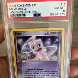 2006 Mew 111/110 Holon Phantoms Secret Rare Holo PSA 8 SWIRLS - Image 1