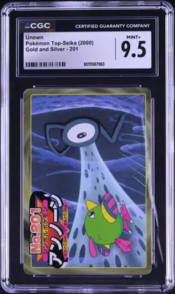 2000 Pokemon Japanese Top Seika Gold & Silver Unown #201 CGC 9.5 MINT+ - Image 1