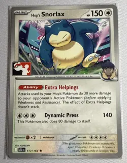 Hop's Snorlax 117/159 Journey Together Prize Pack Pokemon TCG Non-Holo NM - Image 1