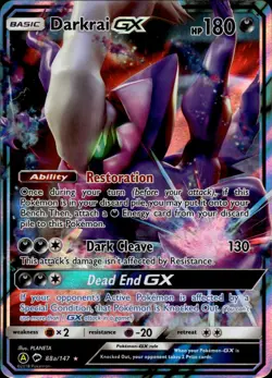 Pokemon TCG Holo Full Art Darkrai GX SM - Burning Shadows 88/147 - Image 1